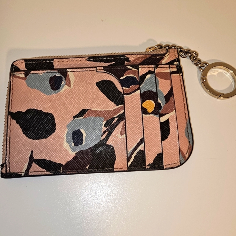Kate Spade Floral Patterned Card Holder with Zipper Pouch